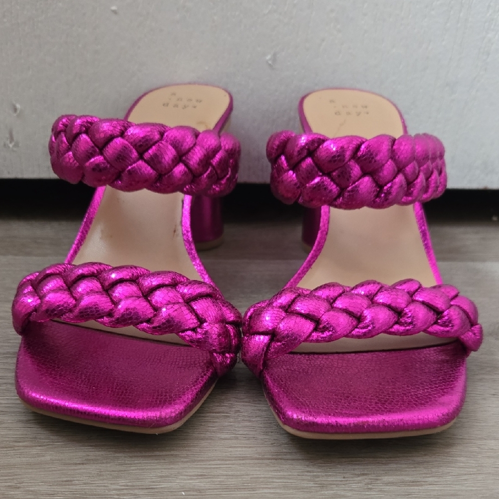 a new day Fuchsia Braided Heeled Sandals